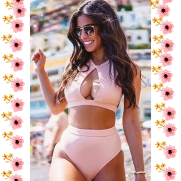 High Waisted Bikini Swimsuit In Pastel